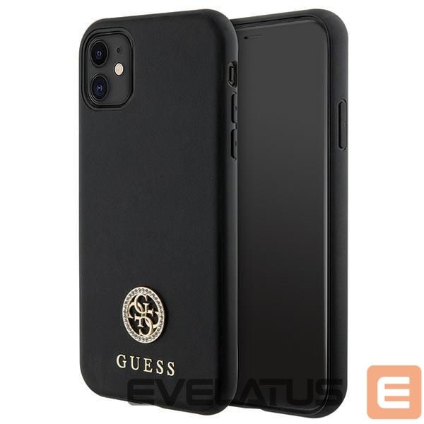 Citas preces Guess Guess Strass Metal Logo iPhone 11 / Xr 6.1" Case - Black