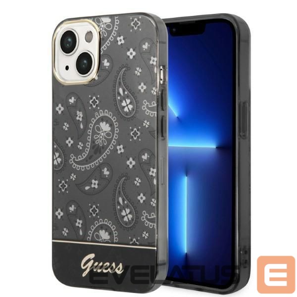Citas preces Guess Guess Bandana Paisley Case for iPhone 14 / 15 / 13 6.1" - Black