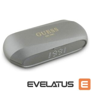 Citas preces Guess  Guess Elongated Metalic Printed Logo Bluetooth TWS Headphones + Docking Station - Gray 