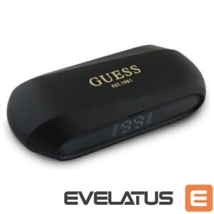 Citas preces Guess  Guess Elongated Metallic Printed Logo Bluetooth TWS Headphones + Docking Station - Black 