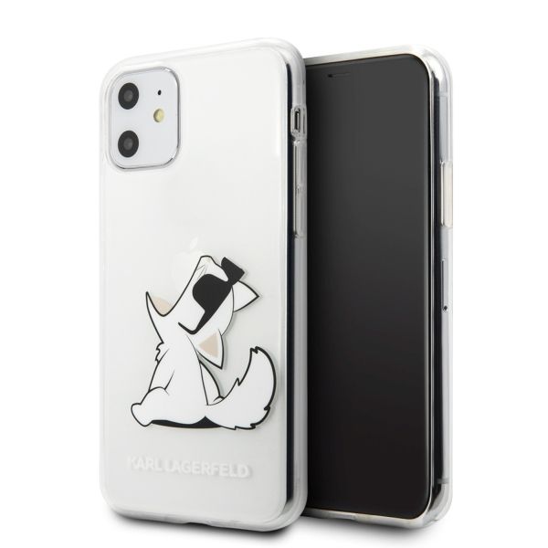 Citas preces Karl Lagerfeld Karl Lagerfeld Choupette Fun iPhone 11 / Xr Case - Transparent