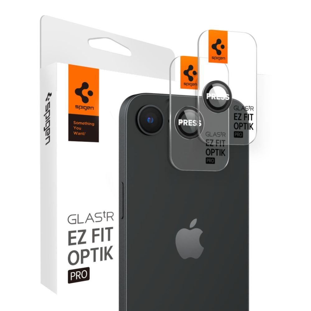 Muud kaubad Spigen Spigen Optik Pro GLAS.TR "Ez Fit" Camera Cover 2-pack for iPhone 16e - Black
