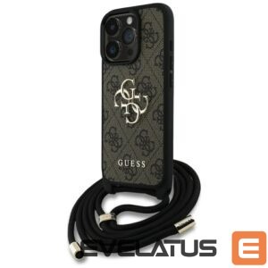 Citas preces Guess  Guess 4G Big Logo Cord Stap Crossbody Case for iPhone 16 Pro Brown 