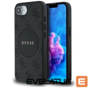 Citas preces Guess  Guess 4G Circle Classic Logo MagSafe case for iPhone 16e - black 