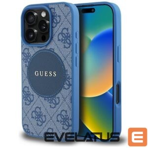 Citas preces Guess  Guess 4G Circle Classic Logo MagSafe case for iPhone 16 Pro Max - blue 