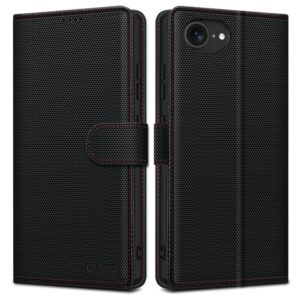 Kitos prekės Tech-Protect  TECH-PROTECT WALLET RS IPHONE 16E BLACK/RED Tech-Protect Wallet case for iPhone 16e - black 