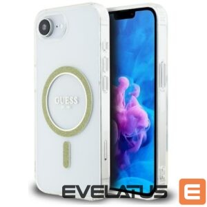 Citas preces Guess  Guess IML Glitter Circle MagSafe iPhone 16e Case - Clear 