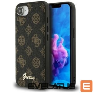 Citas preces Guess  Guess Peony Script Logo MagSafe iPhone 16e Case Black 