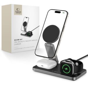 Citas preces Tech-Protect  Tech-Protect QI15W-A47 MagSafe 3in1 Inductive Charger + USB-C Cable - Black 