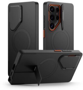 Citas preces Tech-Protect  Tech-Protect Kevlar Aura MagSafe Case for Samsung Galaxy S25 Ultra - Black/Orange 