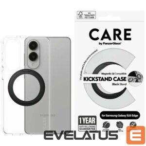 Muud kaubad Panzer Glass  CARE by PanzerGlass Feature Black Kickstand & QI Case for Samsung Galaxy S25 Edge - Transparent 