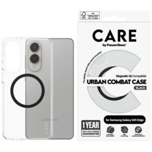 Muud kaubad Panzer Glass  CARE by PanzerGlass Flagship Urban Combat Black QI Case for Samsung Galaxy S25 Edge - Transparent 