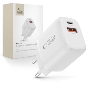 Citas preces Tech-Protect  Tech-Protect NCA20 PD 20W QC3.0 USB-A / USB-C Wall Charger - White 