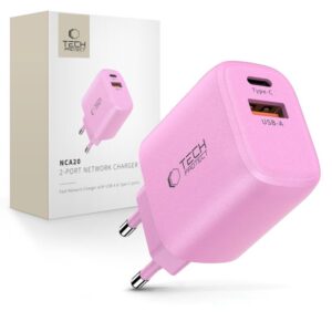 Citas preces Tech-Protect  Tech-Protect NCA20 PD 20W QC3.0 USB-A / USB-C Wall Charger - Pink 