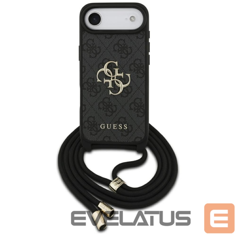 Citas preces Guess Guess 4G Big Logo Cord Stap Crossbody Case for iPhone Air - Black