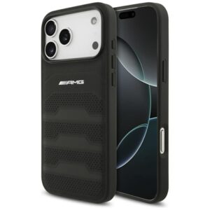 Другие товары Mercedes-Benz  AMG Leather Debossed Lines Logo Case for iPhone 17 Pro Max - Black 