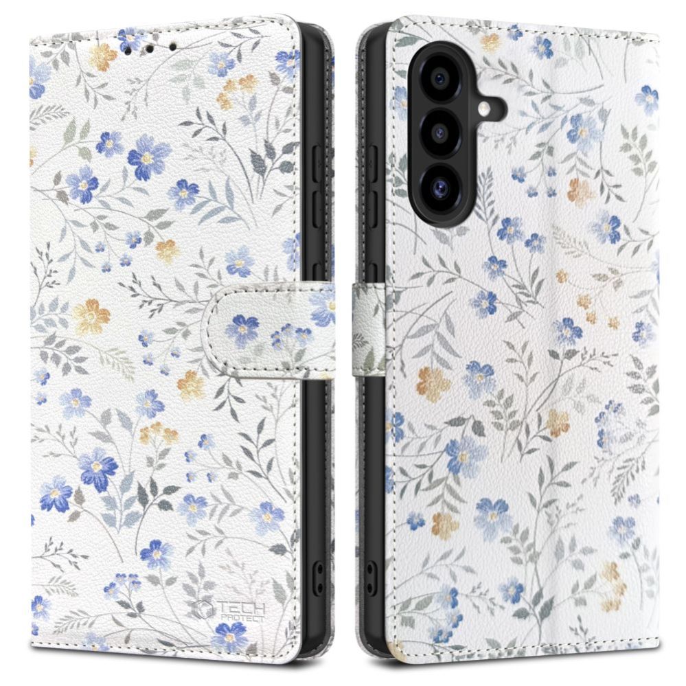 Citas preces Tech-Protect Tech-Protect Wallet Case for Samsung Galaxy A26 5G / A17 4G / 5G - Daisies with Leaves