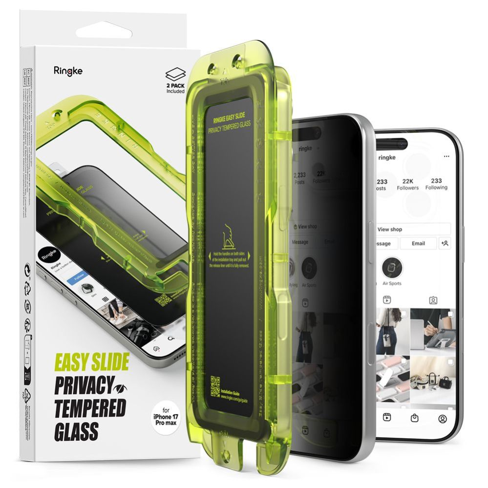 Muud kaubad Ringke Ringke Easy Slide 2-pack Privacy Glass for iPhone 17 Pro Max