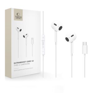 Kitos prekės Tech-Protect  Tech-Protect Ultraboost Core G2 USB-C Headphones - White 