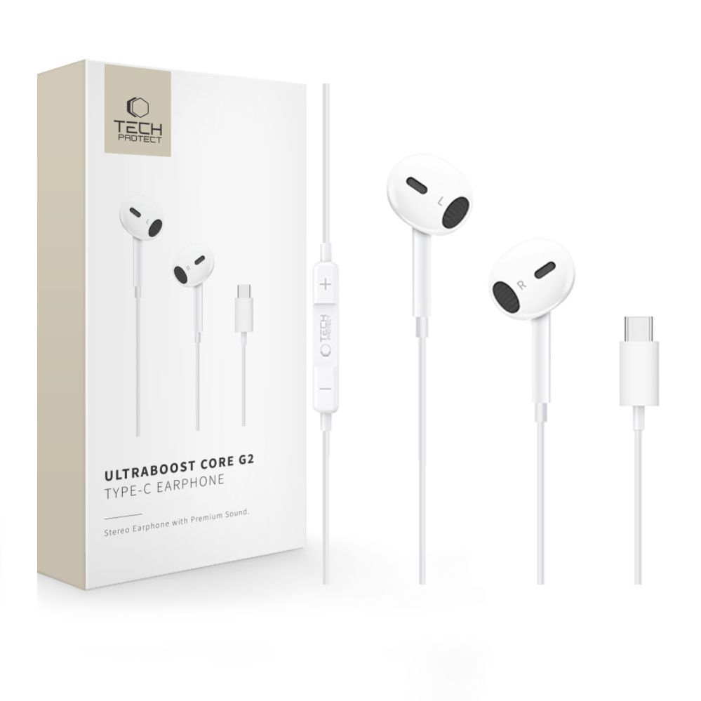 Muud kaubad Tech-Protect Tech-Protect Ultraboost Core G2 USB-C Headphones - White