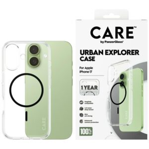 Citas preces Panzer Glass  CARE by PanzerGlass Flagship Urban Explorer Case w. Black MagSafe for iPhone 17 - Transparent 