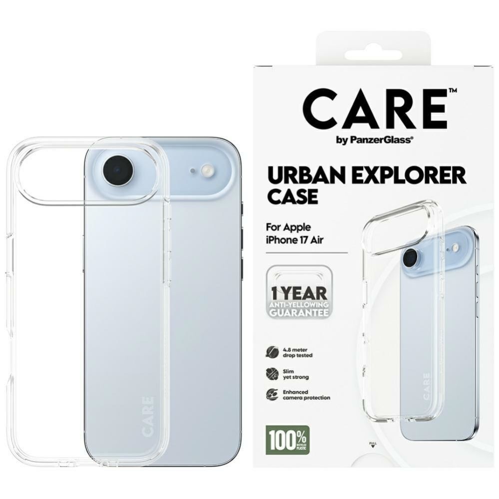 Citas preces Panzer Glass CARE by PanzerGlass Flagship Urban Explorer Case w. Clear Frame for iPhone Air - Transparent