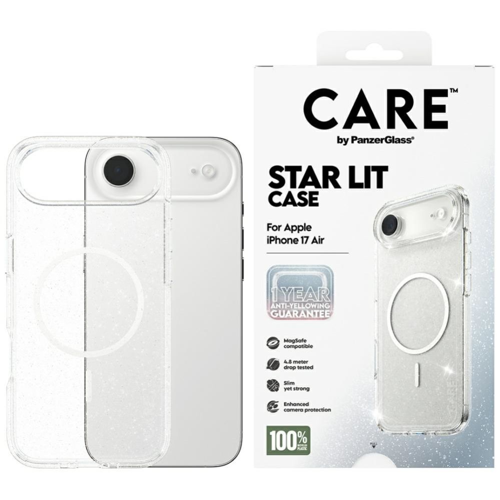 Citas preces Panzer Glass CARE by PanzerGlass Flagship Urban Explorer Case w. White MagSafe for iPhone Air - Clear Glitter