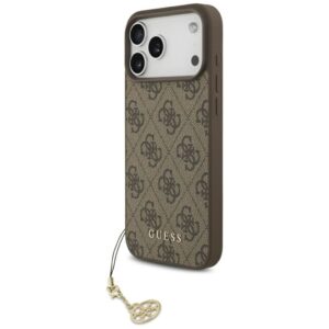 Kitos prekės Guess  Guess 4G Charms Collection MagSafe case for iPhone 17 Pro Max - brown 