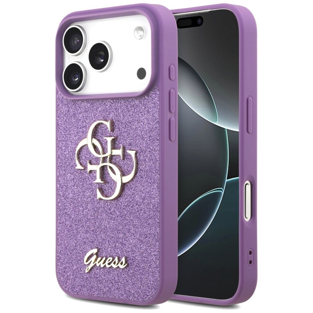 Citas preces Guess Guess Fixed Glitter Big 4G case for iPhone 17 Pro - purple
