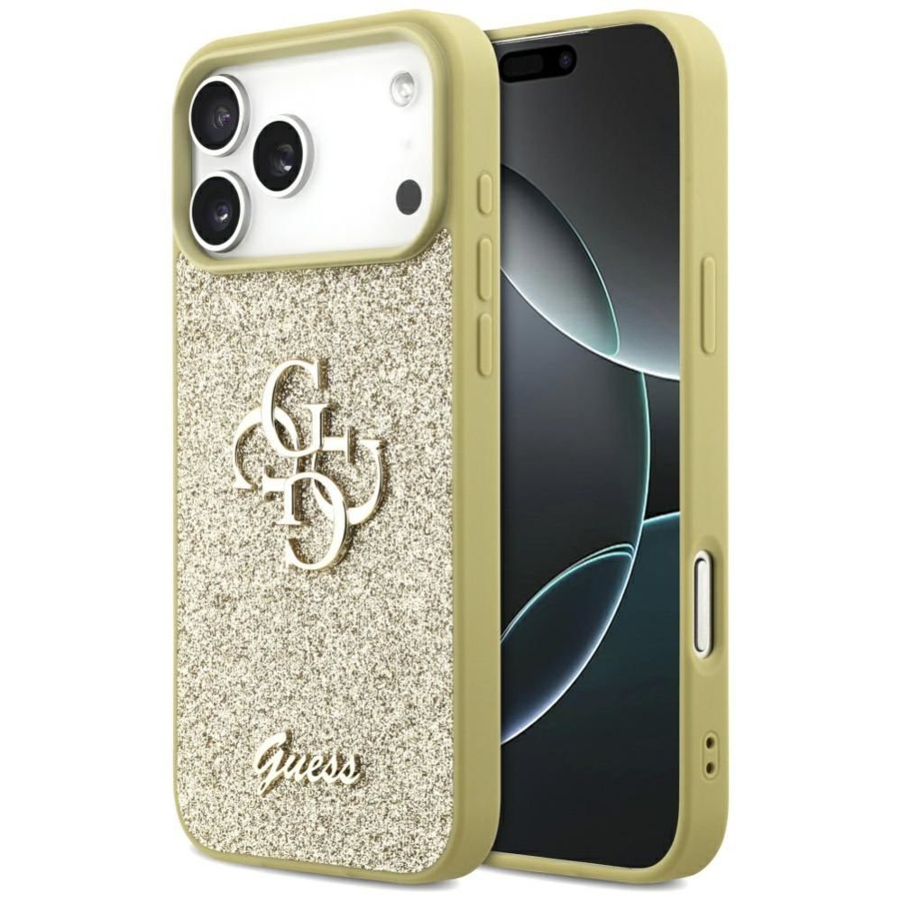 Citas preces Guess Guess Fixed Glitter Big 4G case for iPhone 17 Pro Max - gold
