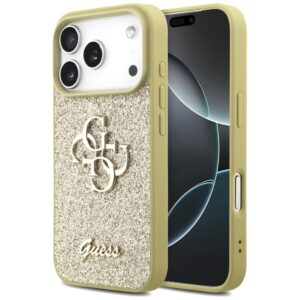 Kitos prekės Guess  Guess Fixed Glitter Big 4G case for iPhone 17 Pro - gold 