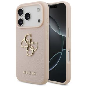Kitos prekės Guess  Guess Grained Big 4G & Classic Logo iPhone 17 Pro Case - Pink 