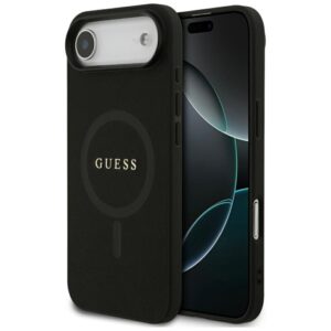 Citas preces Guess  Guess Saffiano Classic Logo MagSafe case for iPhone Air - black 