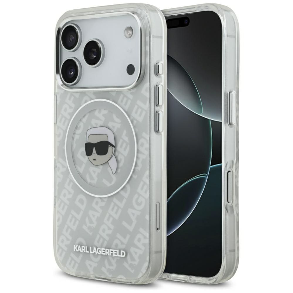 Citas preces Karl Lagerfeld Karl Lagerfeld IML Karl Head Logo MagSafe Case for iPhone 17 Pro - Gray