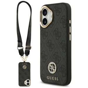 Kitos prekės Guess  Guess 4G Strass Logo & Big Strap Metal Buttons MagSafe Case for iPhone 17 - Black 