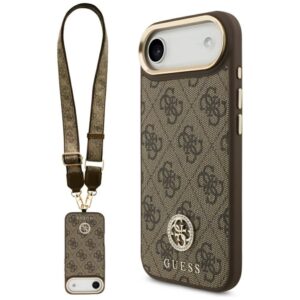 Kitos prekės Guess  Guess 4G Strass Logo & Big Strap Metal Buttons MagSafe Case for iPhone Air - Brown 
