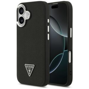 Kitos prekės Guess  Guess Grained Triangle Logo MagSafe case for iPhone 17 - black 