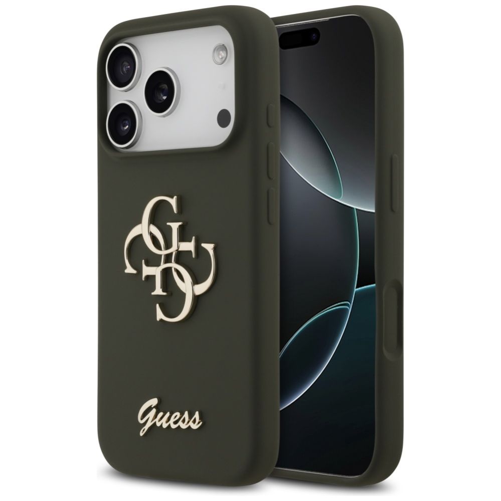 Citas preces Guess Guess Silicone Big 4G Script Case for iPhone 17 Pro - Green