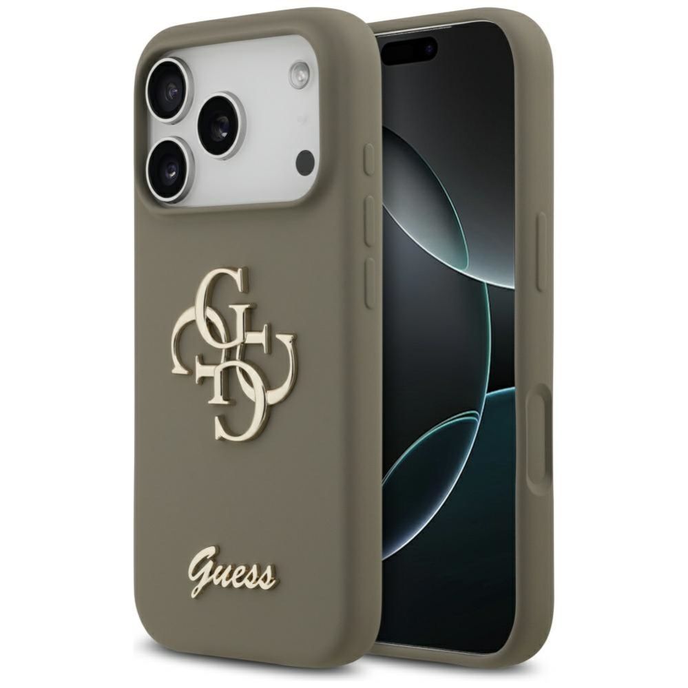Citas preces Guess Guess Silicone Big 4G Script Case for iPhone 17 Pro Max - Brown