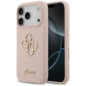 Citas preces Guess  Guess Silicone Big 4G Script Case for iPhone 17 Pro - Pink 