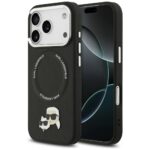 Citas preces Karl Lagerfeld  Karl Lagerfeld Karl & Choupette Pins MagSafe Case for iPhone 17 Pro - Black 