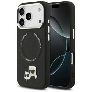 Citas preces Karl Lagerfeld  Karl Lagerfeld Karl & Choupette Pins MagSafe Case for iPhone 17 Pro Max - Black 