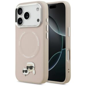 Citas preces Karl Lagerfeld  Karl Lagerfeld Karl & Choupette Pins MagSafe Case for iPhone 17 Pro - Pink 