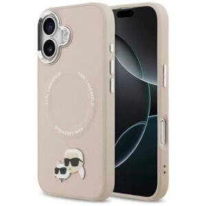 Citas preces Karl Lagerfeld  Karl Lagerfeld Karl & Choupette Pins MagSafe Case for iPhone 17 Pink 