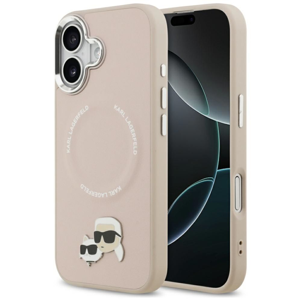 Citas preces Karl Lagerfeld Karl Lagerfeld Karl & Choupette Pins MagSafe Case for iPhone 17 Pink