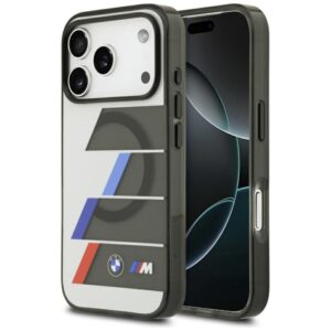 Kitos prekės BMW  BMW M IML Metal Buttons Tricolor Lines MagSafe Case for iPhone 17 Pro - Gray 