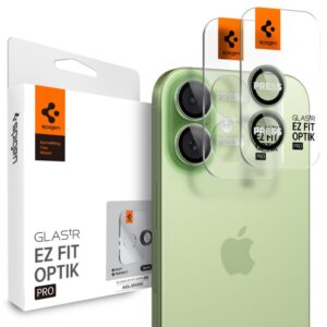 Citas preces Spigen  Spigen Optik Pro GLAS.TR ”EZ FIT” Camera Cover 2-pack for iPhone 16 / 16 Plus / 17 - Green 
