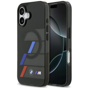 Kitos prekės BMW  BMW M IML Metal Buttons Tricolor Lines MagSafe Case for iPhone 17 - Black 