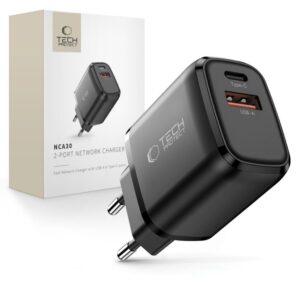 Citas preces Tech-Protect  Tech-Protect NCA30 PD 30W / QC3.0 USB-A / USB-C wall charger - black 