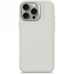 Citas preces Decoded  Decoded AntiMicrobial Silicone Stacks Backcover Case with MagSafe for iPhone 16 Pro Max - Gray 